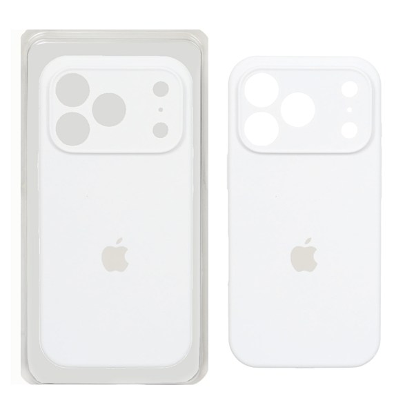 قاب سیلیکونی پاک کنی اورجینال ++A مدل Apple iPhone 17 Pro - سفید (پک دار)