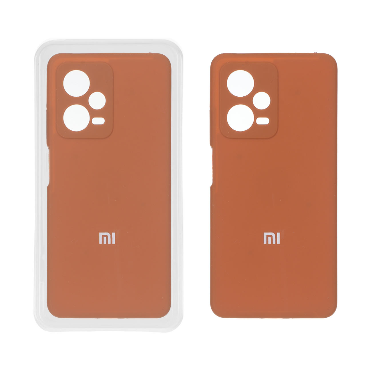 قاب سیلیکونی پاک کنی محافظ لنزدار اورجینال Xiaomi Redmi Note 12 Pro 5G - قهوه ای (پک دار)
