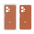 قاب سیلیکونی پاک کنی محافظ لنزدار اورجینال Xiaomi Redmi Note 12 Pro 5G - قهوه ای (پک دار)