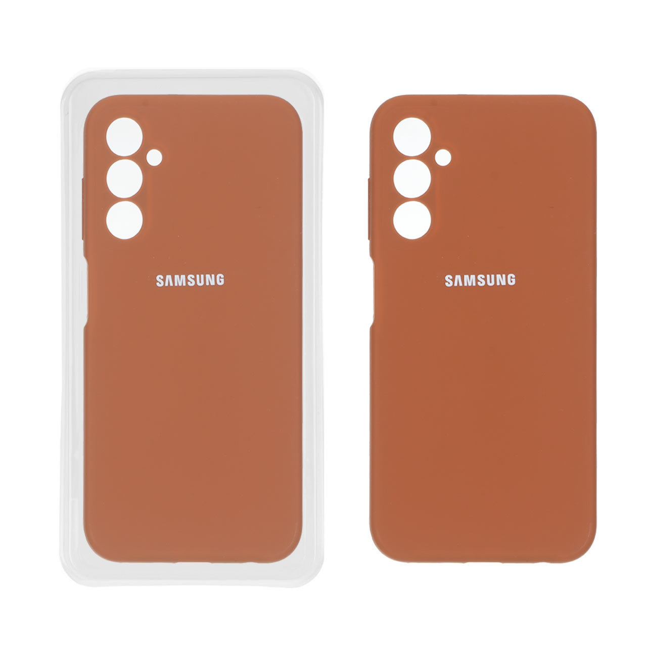 قاب سیلیکونی پاک کنی محافظ لنزدار اورجینال Samsung Galaxy A25 5G - قهوه ای (پک دار)