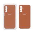 قاب سیلیکونی پاک کنی محافظ لنزدار اورجینال Samsung Galaxy A24 - قهوه ای (پک دار)