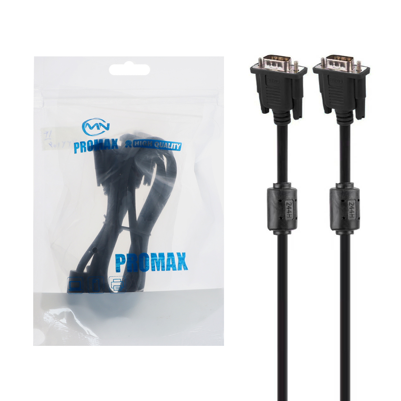 کابل 1.5 متری Promax VGA 3+5 - مشکی - RYL