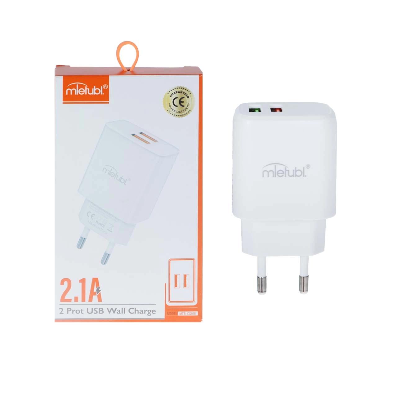 شارژر دیواری دو پورت Mietubl مدل MTB-CS01E 10W - سفید (گارانتی شش ماهه AZR)