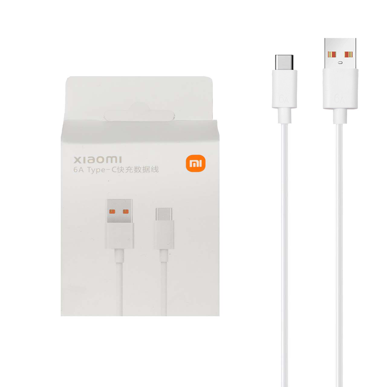 کابل شارژ فست Xiaomi Type-C 6A - سفید - NZR (اصل چین)