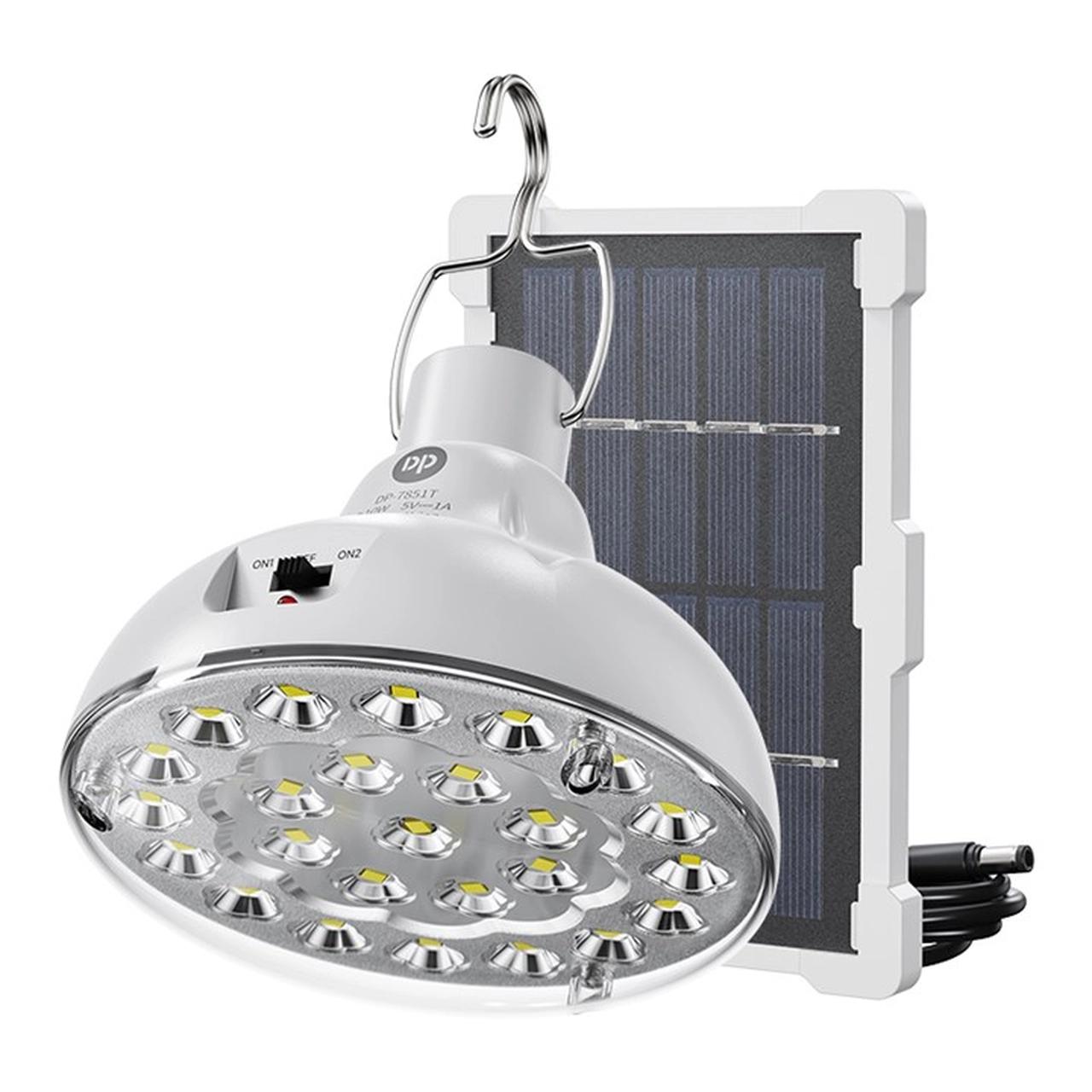 لامپ شارژی DP مدل DP-7851T - سفید ( همراه با پنل خورشیدی)