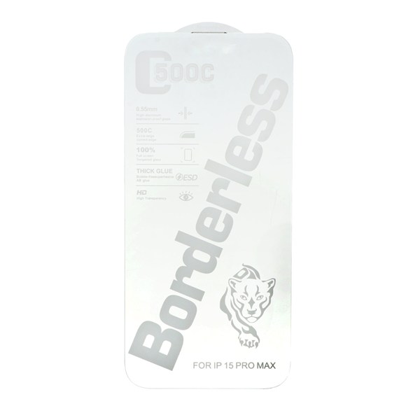 محافظ صفحه نمایش شیشه ای اورجینال بدون حاشیه Yong Poly ESD 500CC مدل Apple iPhone 15 Pro Max