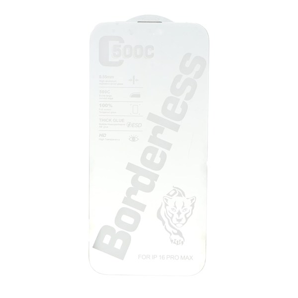 محافظ صفحه نمایش شیشه ای اورجینال بدون حاشیه Yong Poly ESD 500CC مدل Apple iPhone 16 Pro Max