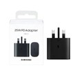 شارژر دیواری سه پین فست و PD تک پورت Samsung مدل EP-TA800 25W - مشکی - MMS (گارانتی شش ماهه YA)