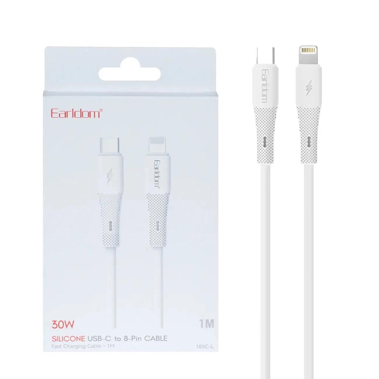 کابل شارژ PD و فست Earldom Type-C To Lightning مدل 185C-L 30W - سفید (پک ضعیف)