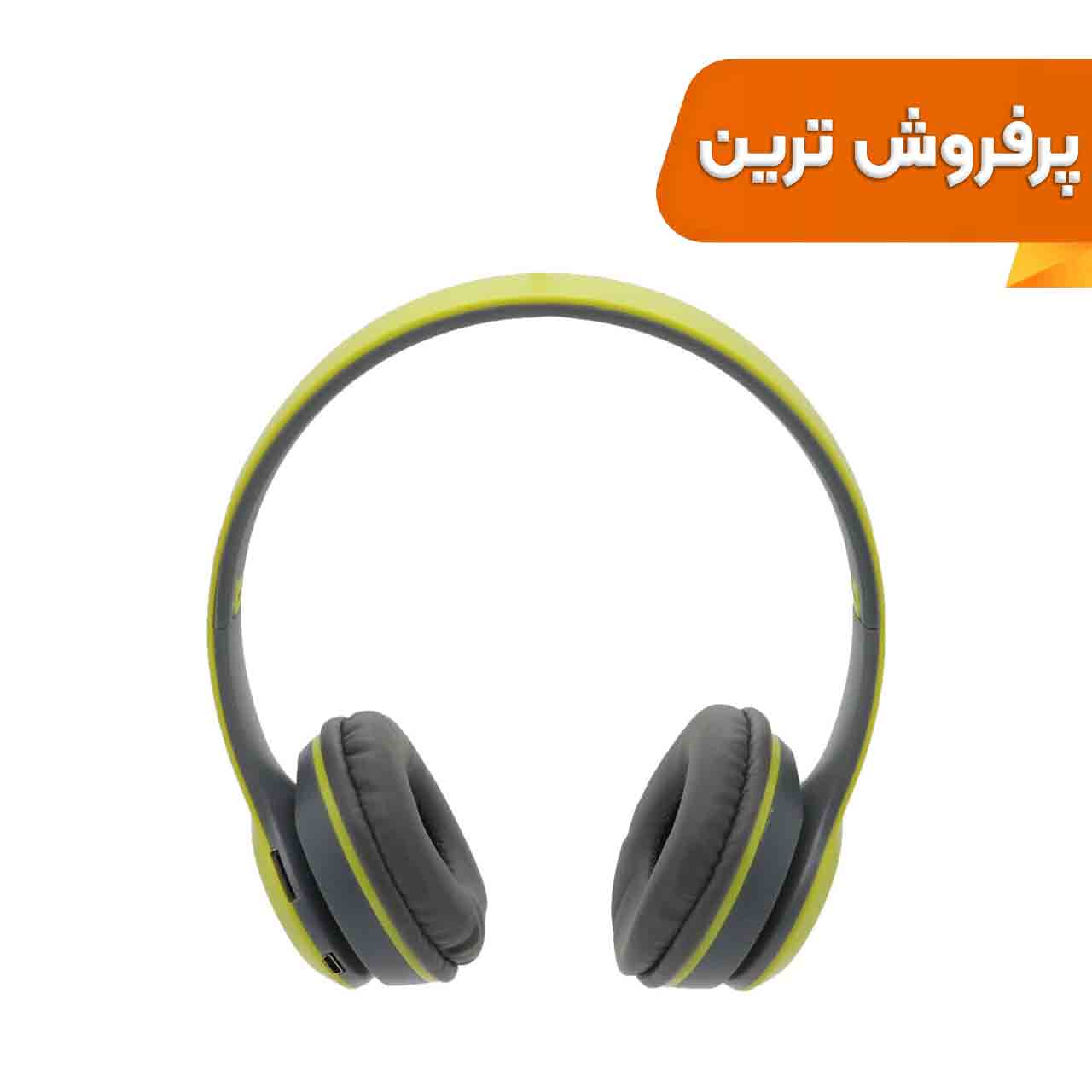 هدفون بی سیم مدل P47-طوسی فسفری (پک ضعیف)