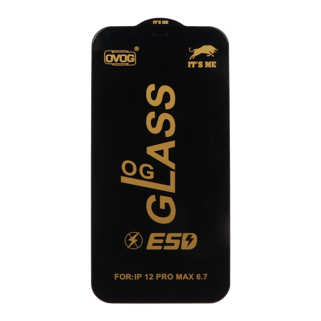 محافظ صفحه نمایش شیشه ای درجه یک Apple iphone 12 Pro Max - Full Cover OG - ESD OVOG - (بدون پک) - مشکی