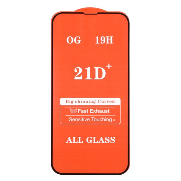 محافظ صفحه نمایش شیشه ای Apple iPhone 13 Pro Max - Full Cover 21D (بدون پک) - مشکی