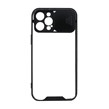 قاب کشویی پشت شفاف محافظ لنزدار Apple iPhone 12 Pro Max - مشکی