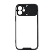 قاب کشویی پشت شفاف محافظ لنزدار Apple iPhone 12 - مشکی