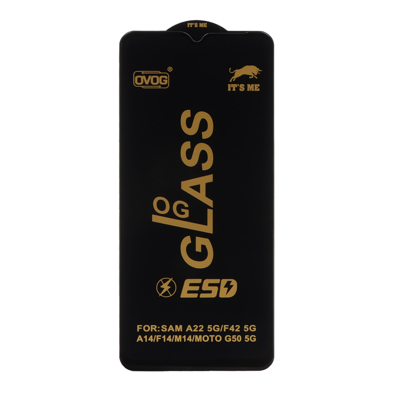 محافظ صفحه نمایش شیشه ای درجه یک Samsung A14 / M14 / F14 / A22 5G - Full Cover OG - ESD OVOG - مشکی (بدون پک)