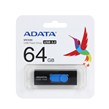 فلش مموری ADATA مدل UV320 USB 3.2 ظرفیت 64GB مشکی آبی - (گارانتی پنج ساله آونگ)