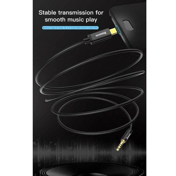 کابل تبدیل Type-C به AUX باسئوس M01 CAM01 طول 1.2 متر