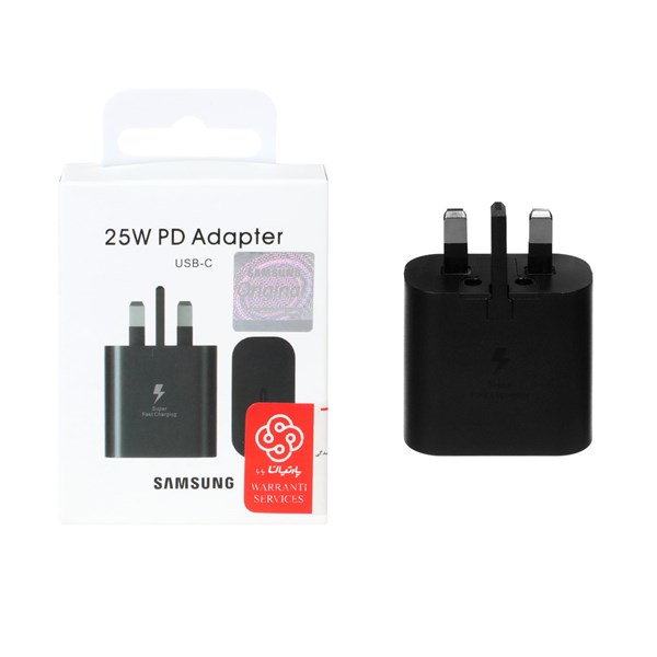 شارژر دیواری سه پین فست و PD تک پورت 25W SAMSUNG مدل TA800 - مشکی ( پارتیان پایا)