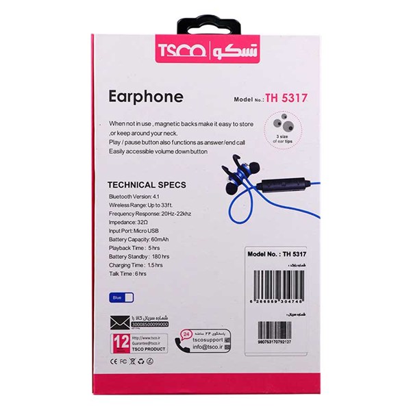 هندزفری بلوتوث دورگردنی TSCO TH-5317