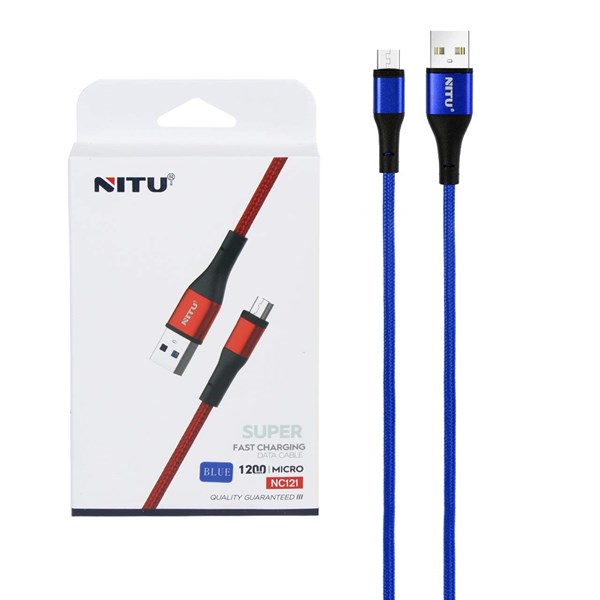 کابل شارژ فست اندروید NITU مدل NC121 - آبی (گارانتی 18 ماه تعویض نیکان همراه)