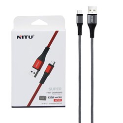 کابل شارژو دیتا فست کنفی اندروید NITU مدل NC121 - خاکستری (گارانتی 12 ماه تعویض نیکان همراه)