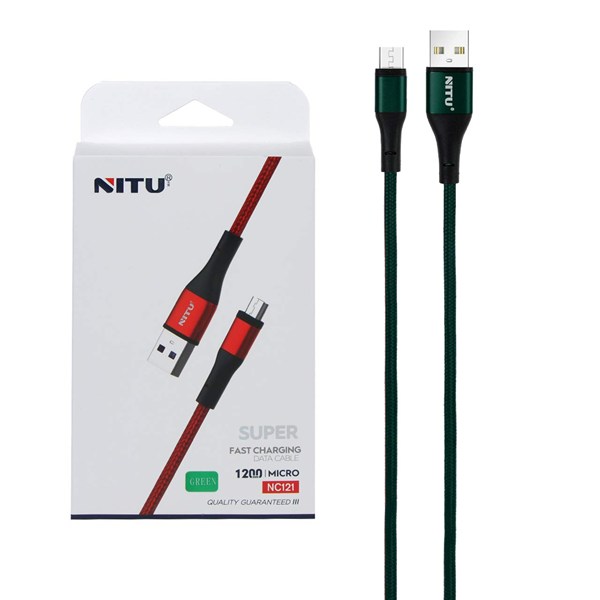 کابل شارژ فست اندروید NITU مدل NC121 - سبز (گارانتی 18 ماه تعویض نیکان همراه)