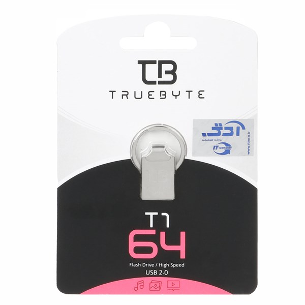 TRUEBYTE T1 USB2.0 Flash Memory-64GB نقره ای (گارانتی مادام العمر شرکت آی تین)