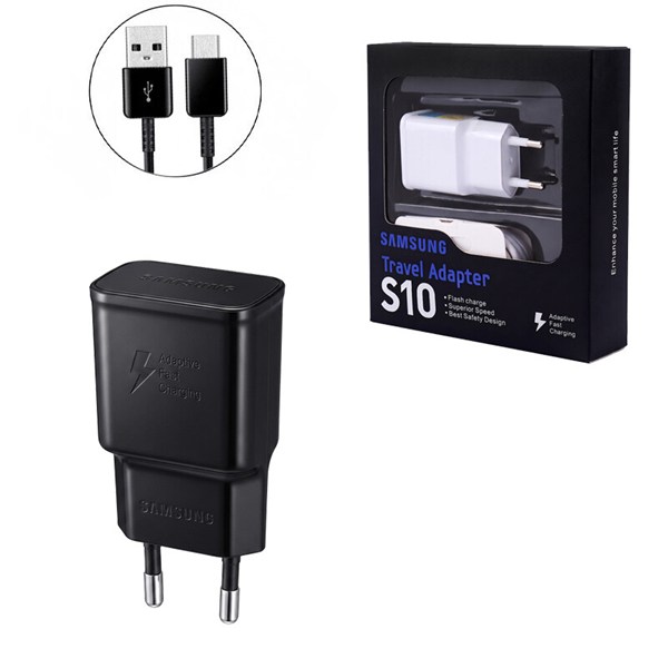 شارژر دیواری Samsung S10 پکدار + کابل Type-C