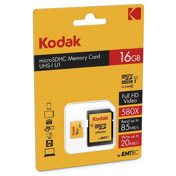 رم میکرو 16 گیگ کداک Kodak U1 85MB/s + خشاب