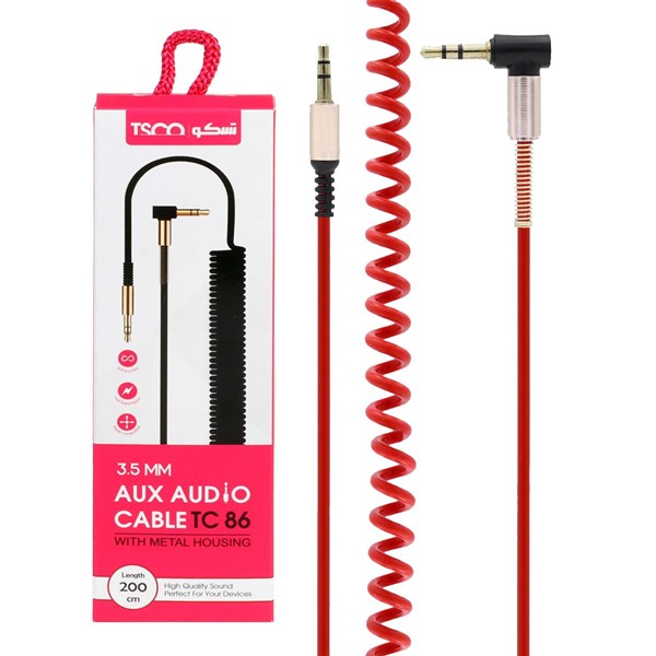 کابل صدا TSCO AUX مدل TC 86 - قرمز (گارانتی 12 ماهه TSCO)