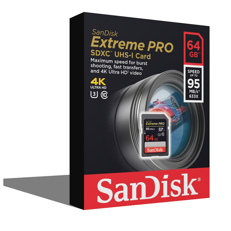 رم اس دی 64 گیگ سن دیسک SanDisk EXTREME PRO U3 95MB/s