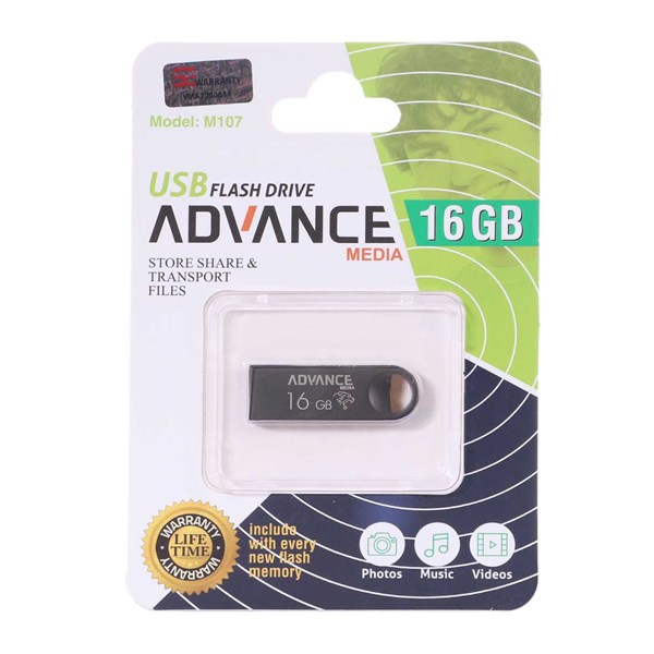 فلش مموری Advance USB2.0 مدل M107 ظرفیت 16GB - مشکی