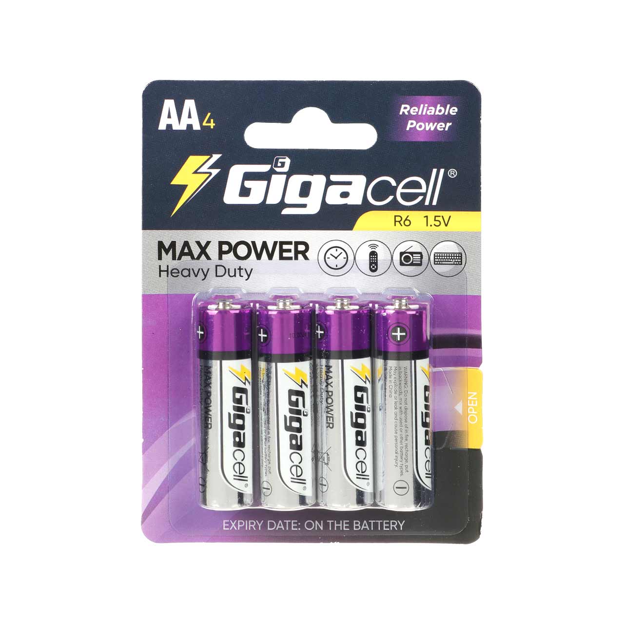 باتری قلمی GigaCell-AA مدل MAX POWER Heavy Duty R6 - بسته 4 عددی