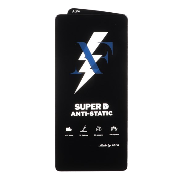 محافظ صفحه نمایش شیشه ای Super D Anti Static ALFA مدل Xiaomi Redmi Note 13 Pro 4G / Note 14S / Poco M6 Pro 4G (بدون پک)