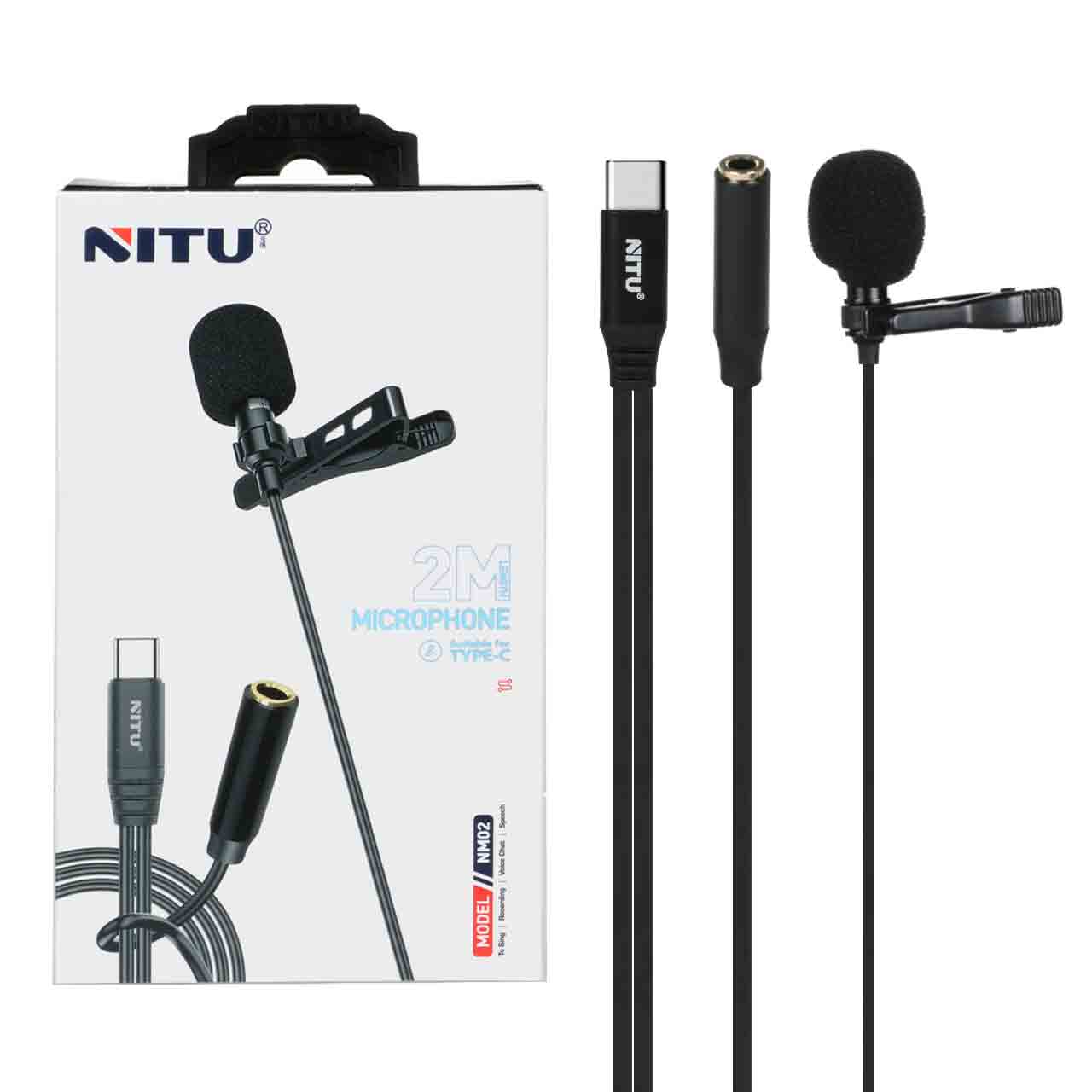 میکروفون یقه ای NITU Type-C مدل NM02 (گارانتی 18 ماه تعویض نیکان همراه)