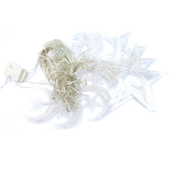 ریسه LED پرده ای طرح ماه و ستاره آفتابی Five Pointed Star