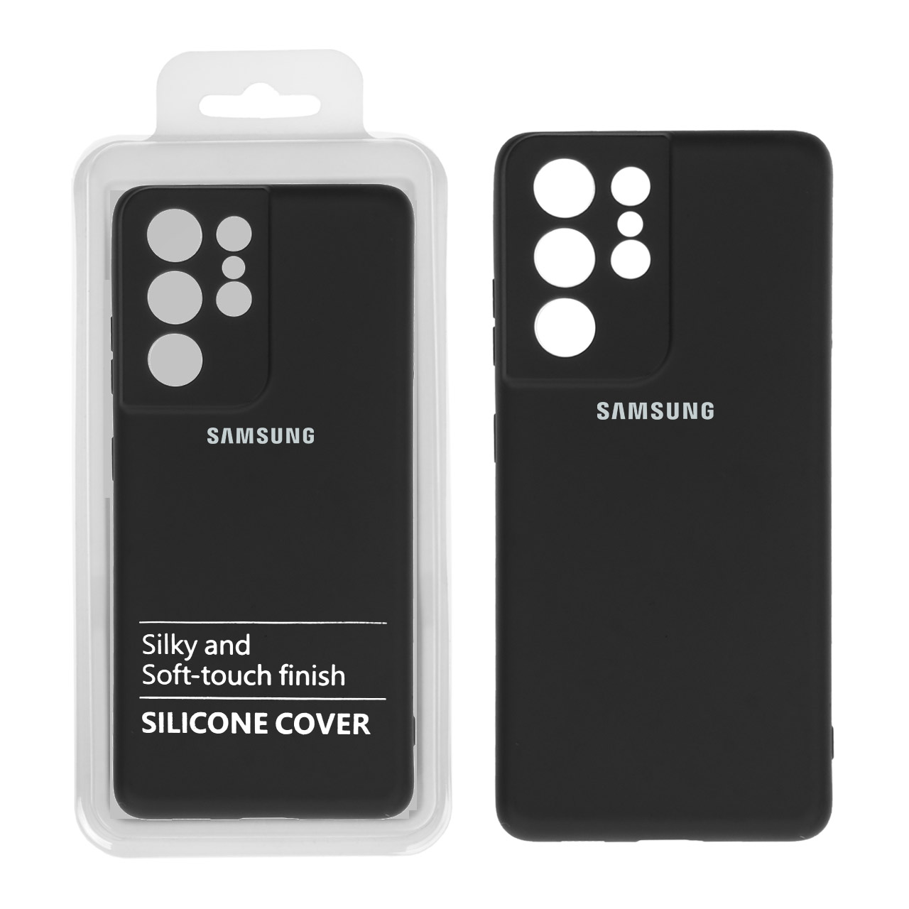 قاب نیو سیلیکون محافظ لنزدار RFF مدل Samsung S21 Ultra مشکی (پک دار)