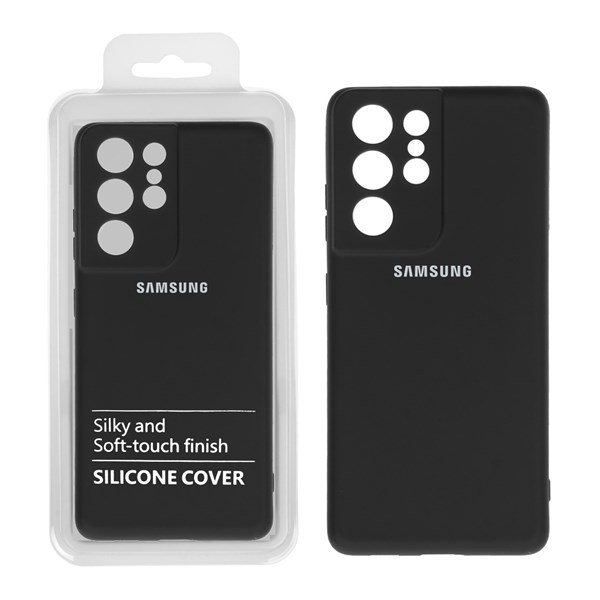 قاب نیو سیلیکون محافظ لنزدار RFF مدل Samsung S21 Ultra مشکی (پک دار)