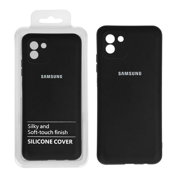 قاب نیو سیلیکون محافظ لنزدار RFF مدل Samsung A03 مشکی (پک دار)
