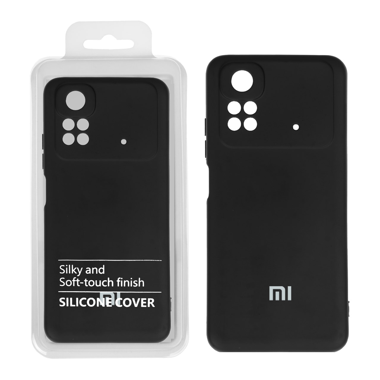 قاب نیو سیلیکون محافظ لنزدار RFF مدل Xiaomi Poco M4 Pro مشکی (پک دار)