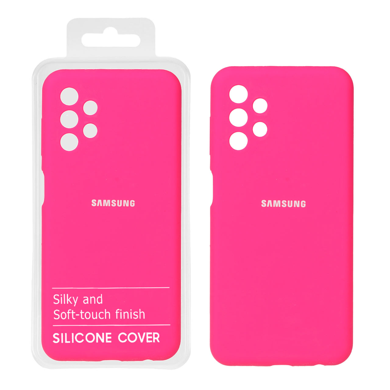 قاب سیلیکونی پاک کنی محافظ لنزدار اورجینال Samsung A13-4G - صورتی فانتزی (پک اصلی)
