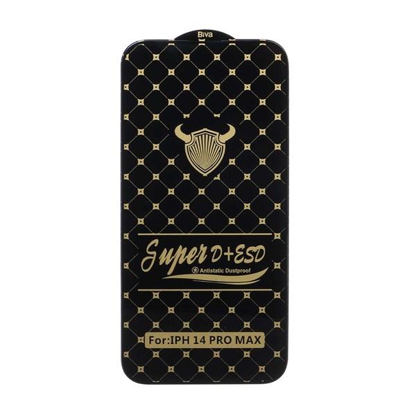 محافظ صفحه نمایش شیشه ای iPhone 14 pro max- Full Cover Super D Plus Biva - مشکی (بدون پک)