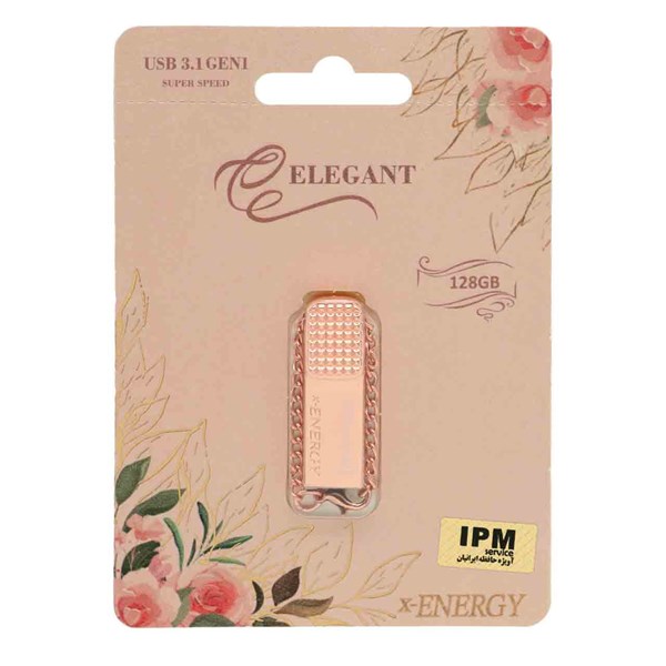 X-ENERGY ELEGANT USB3.1 Flash Memory - 128GB رزگلد (گارانتی مادام العمر IPM)