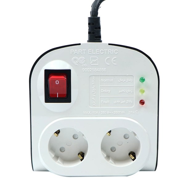 محافظ برق یخچال و فریزر 2 خانه ارت دار پارت الکتریک PE8789 با کابل 3 متری