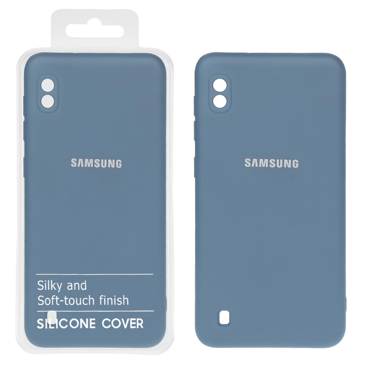 قاب نیو سیلیکون محافظ لنزدار RFF مدل Samsung Galaxy A10 / M10 - آبی فیلی (پک دار)