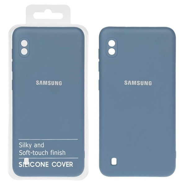 قاب نیو سیلیکون محافظ لنزدار RFF مدل Samsung Galaxy A10 / M10 - آبی فیلی (پک دار)