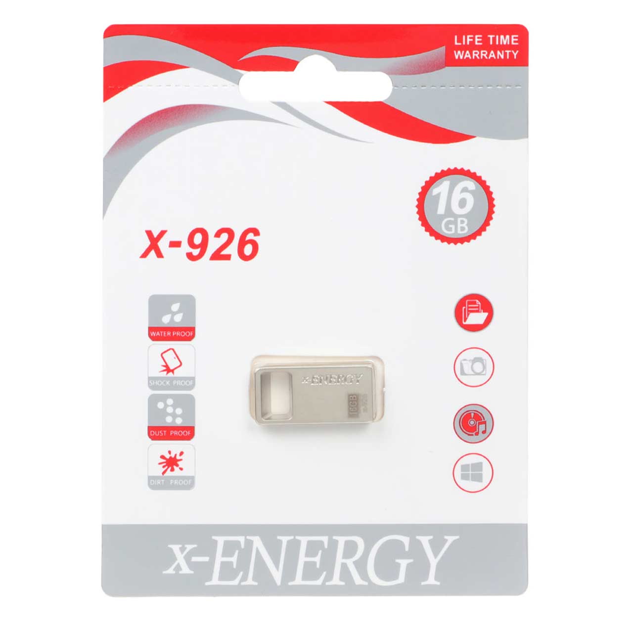 فلش مموری X-ENERGY USB2.0 مدل X-926 ظرفیت 16GB - نقره ای (گارانتی مادام العمر IPM)