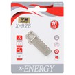 فلش مموری X-ENERGY USB2.0 مدل X-928 ظرفیت 16GB - نقره ای (گارانتی مادام العمر IPM)