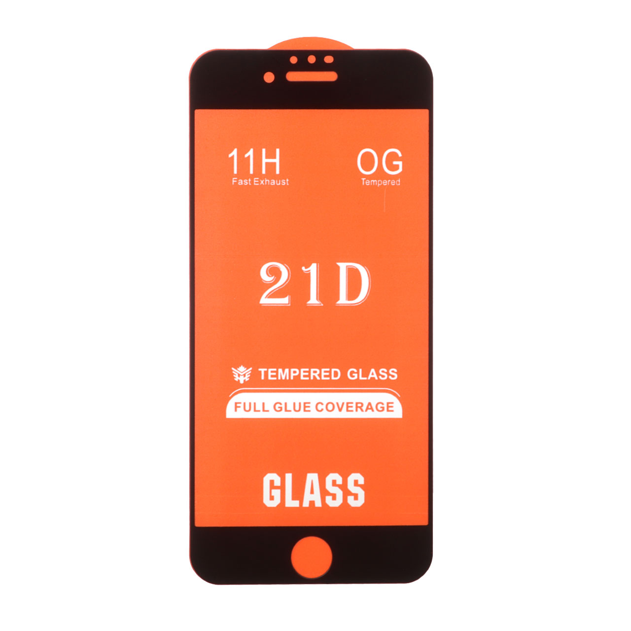 محافظ صفحه نمایش شیشه ای Iphone 6 / 6S / 7 / 8 / SE 2020 / SE 2022 - Full Cover 21D - مشکی (بدون پک)