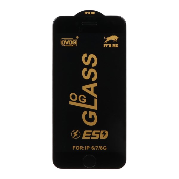 محافظ صفحه نمایش شیشه ای درجه یک Apple iphone 6 / 7 / 8 / SE 2020 - Full Cover OG - ESD OVOG (بدون پک) - مشکی
